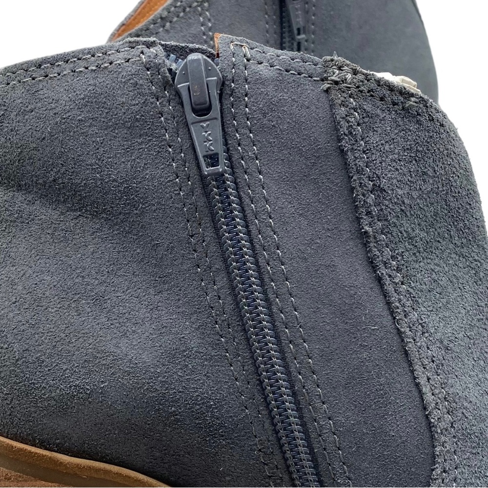 Lucky Brand Boots Pellyon Blue Suede Leather Block Heel Ankle Spring Casual NEW - Picture 6 of 12